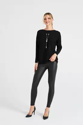 Angeleye Batwing Knitted Jumper With Necklace Detail