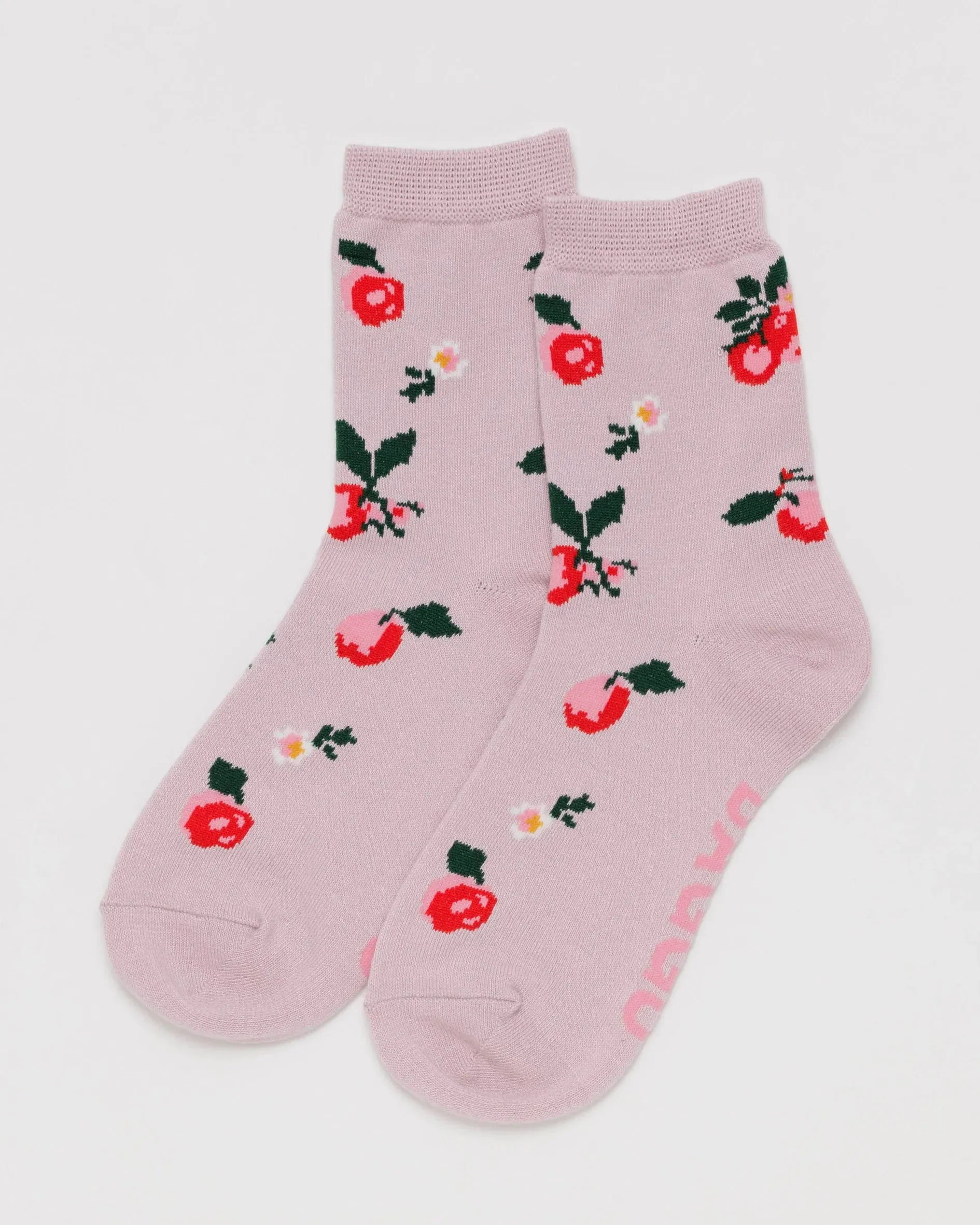 Baggu: Crew Sock - Needlepoint Apple