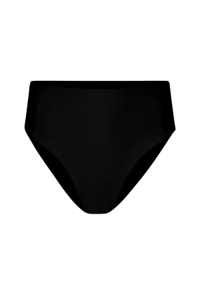 Bahia Bikini with Pearl & High-Waisted Bottom in Black - Bottom