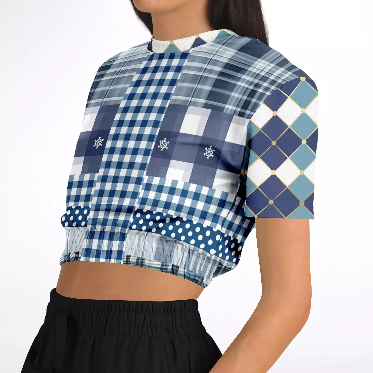 Blue Diamond Phillips Short Sleeve Cropped Eco-Poly Sweater