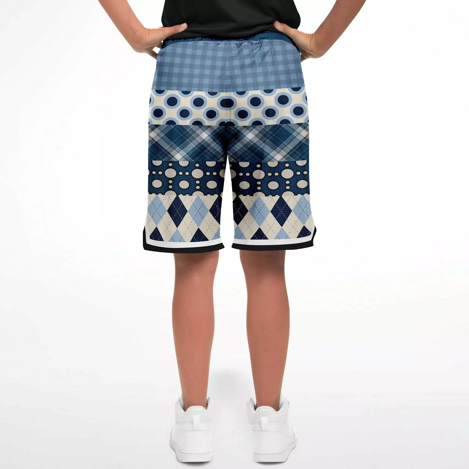 Blueberry Hill Plaid Patchwork Basketball Shorts