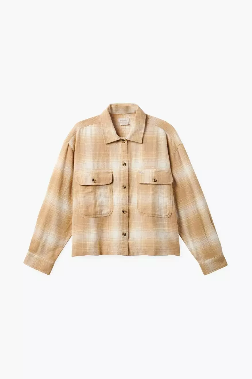 Bowery Women's L/S Flannel - Sesame/Off White