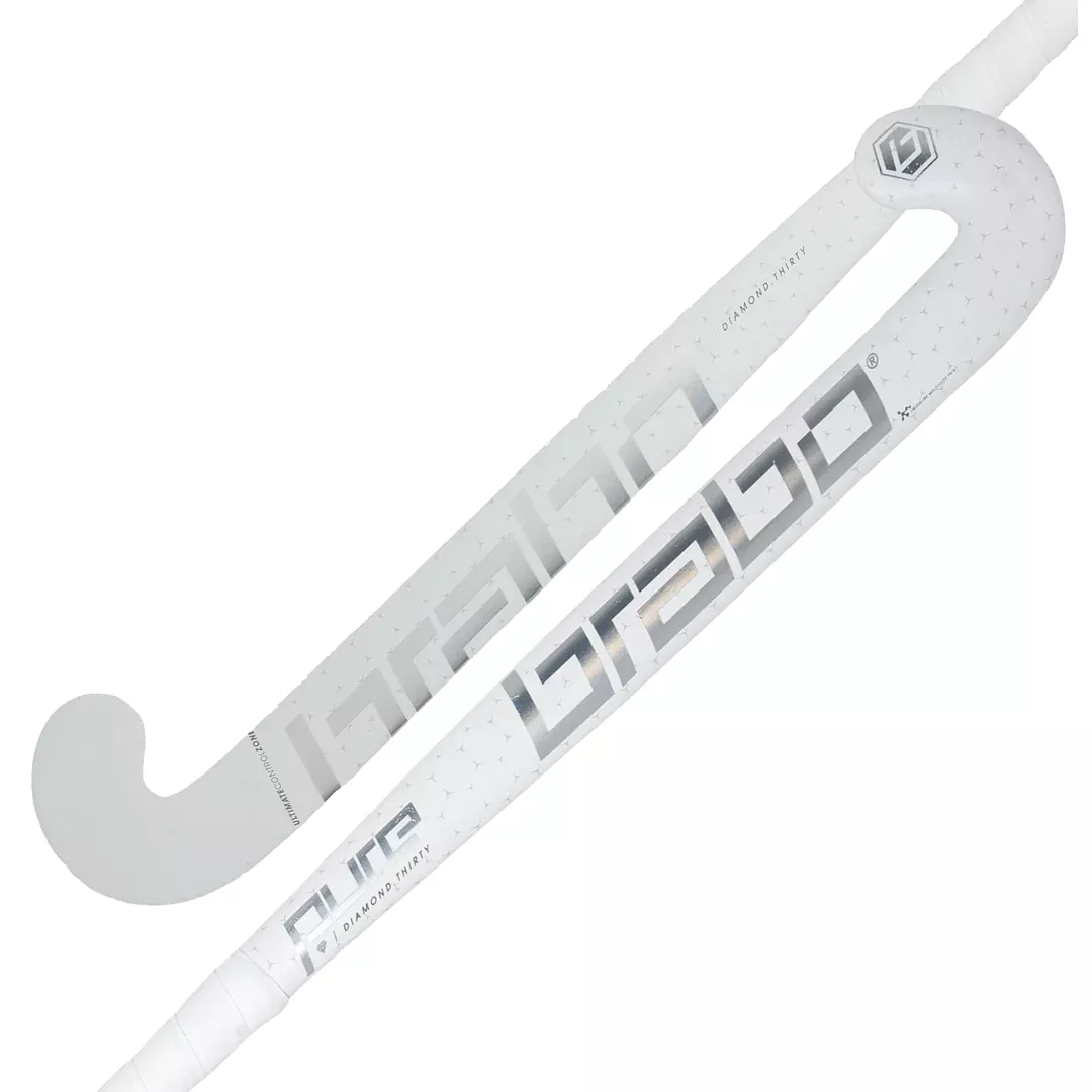 Brabo Pure Diamond 20 Classic Curve Hockey Stick 2024 - White/Silver