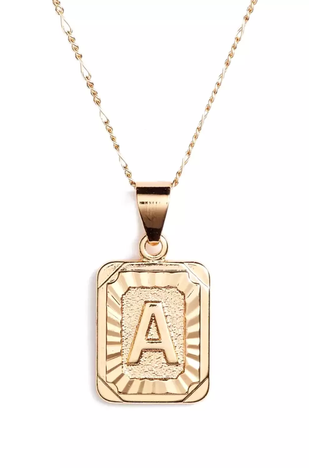 BRACHA Gold Filled Initial Card Necklace