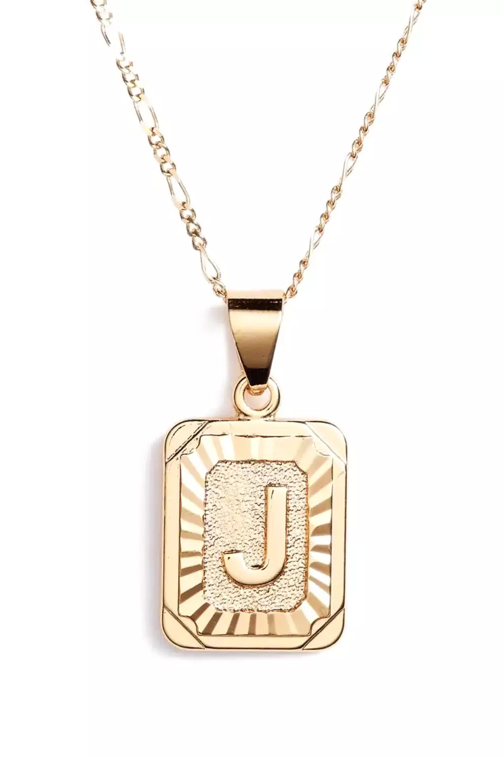 BRACHA Gold Filled Initial Card Necklace