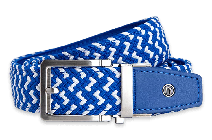 Braided Blue & White, 1 3/8 Strap, Golf Belt