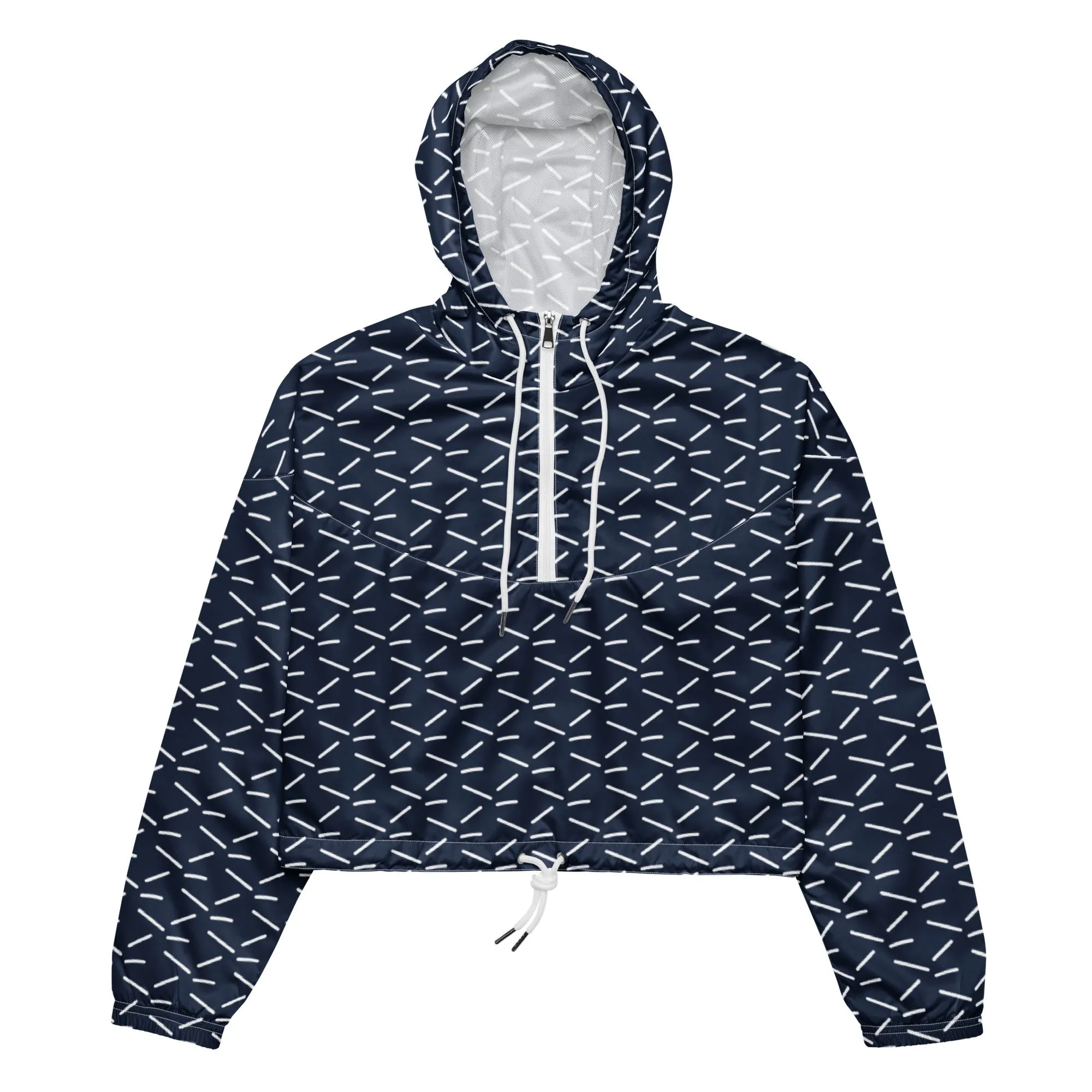 Breezy Crop Top Windbreaker – Navy