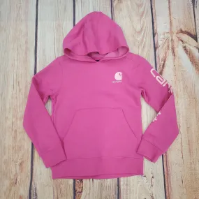 CARHARTT GIRLS PINK HOODED SWEATSHIRT