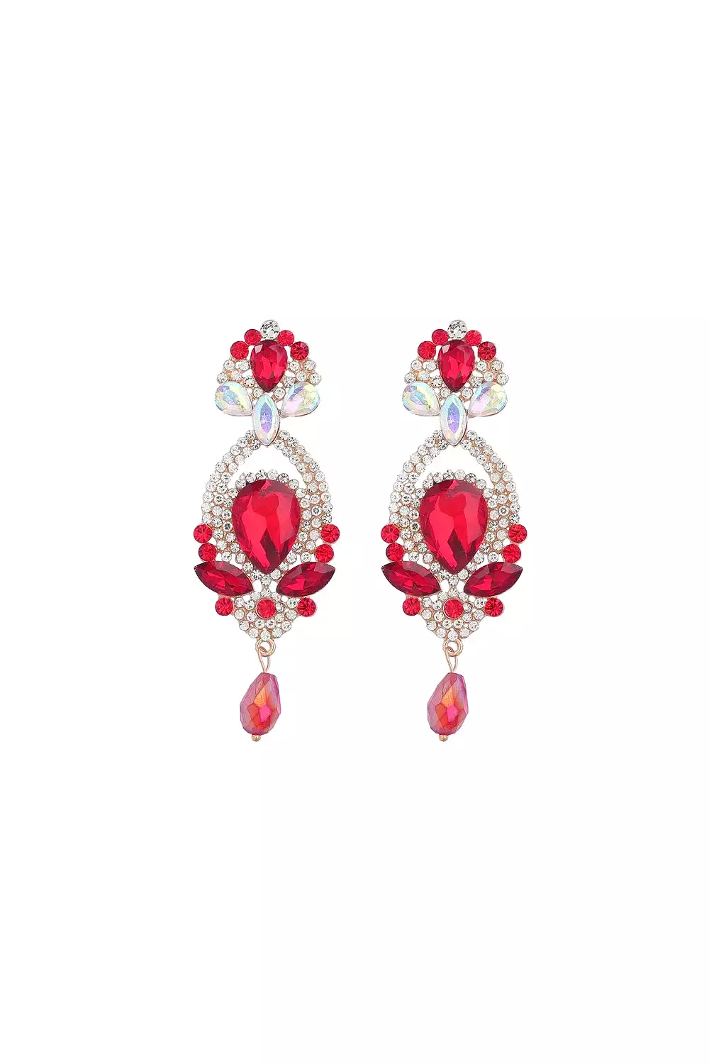 CHANDALIER EARRINGS RED