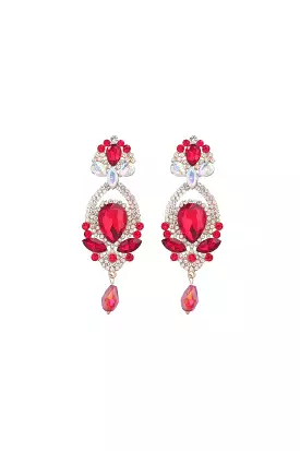 CHANDALIER EARRINGS RED