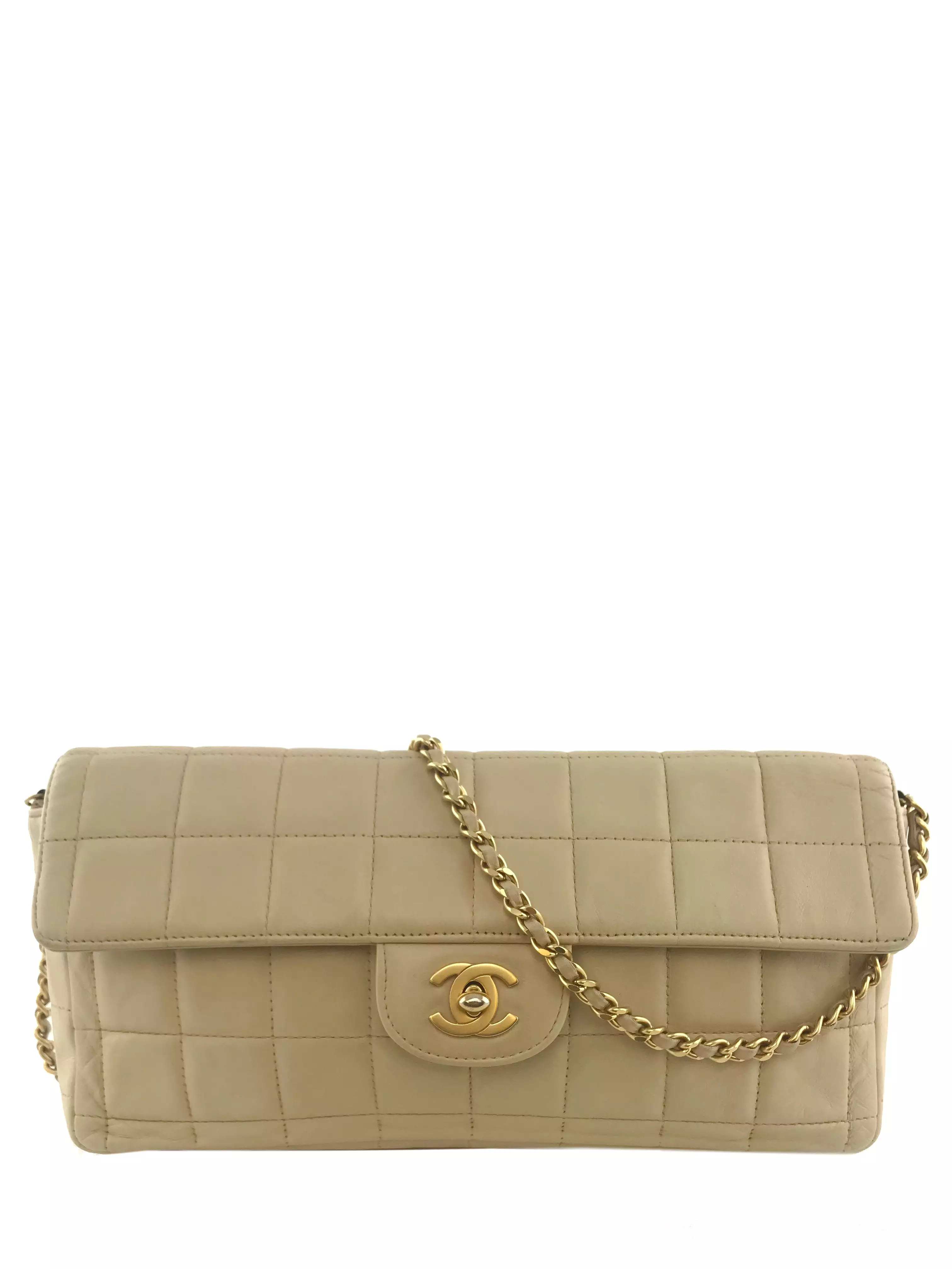 Chanel Lambskin Chocolate Bar East West Flap Bag