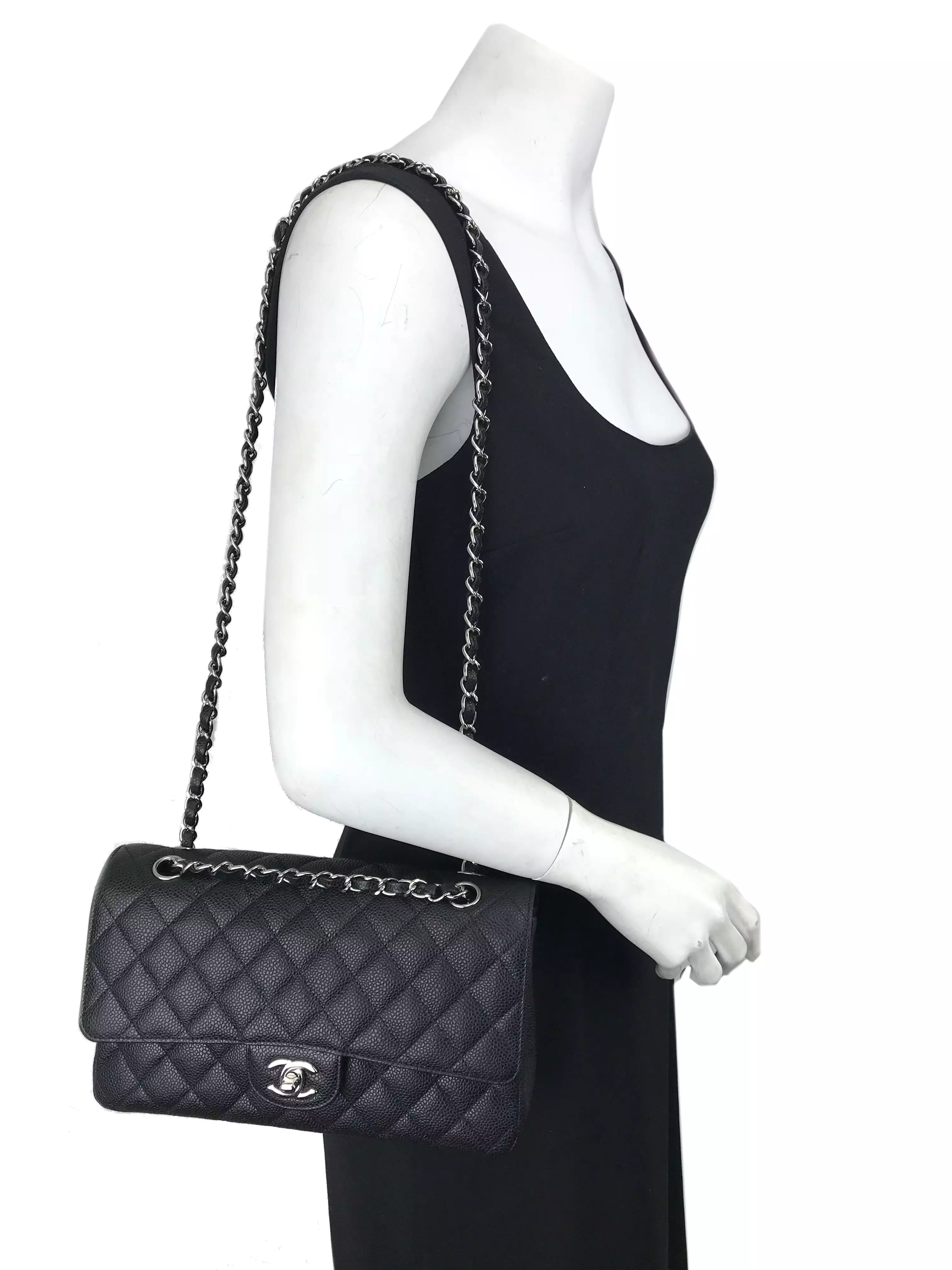 Chanel Quilted Caviar Classic Medium Double Flap Bag