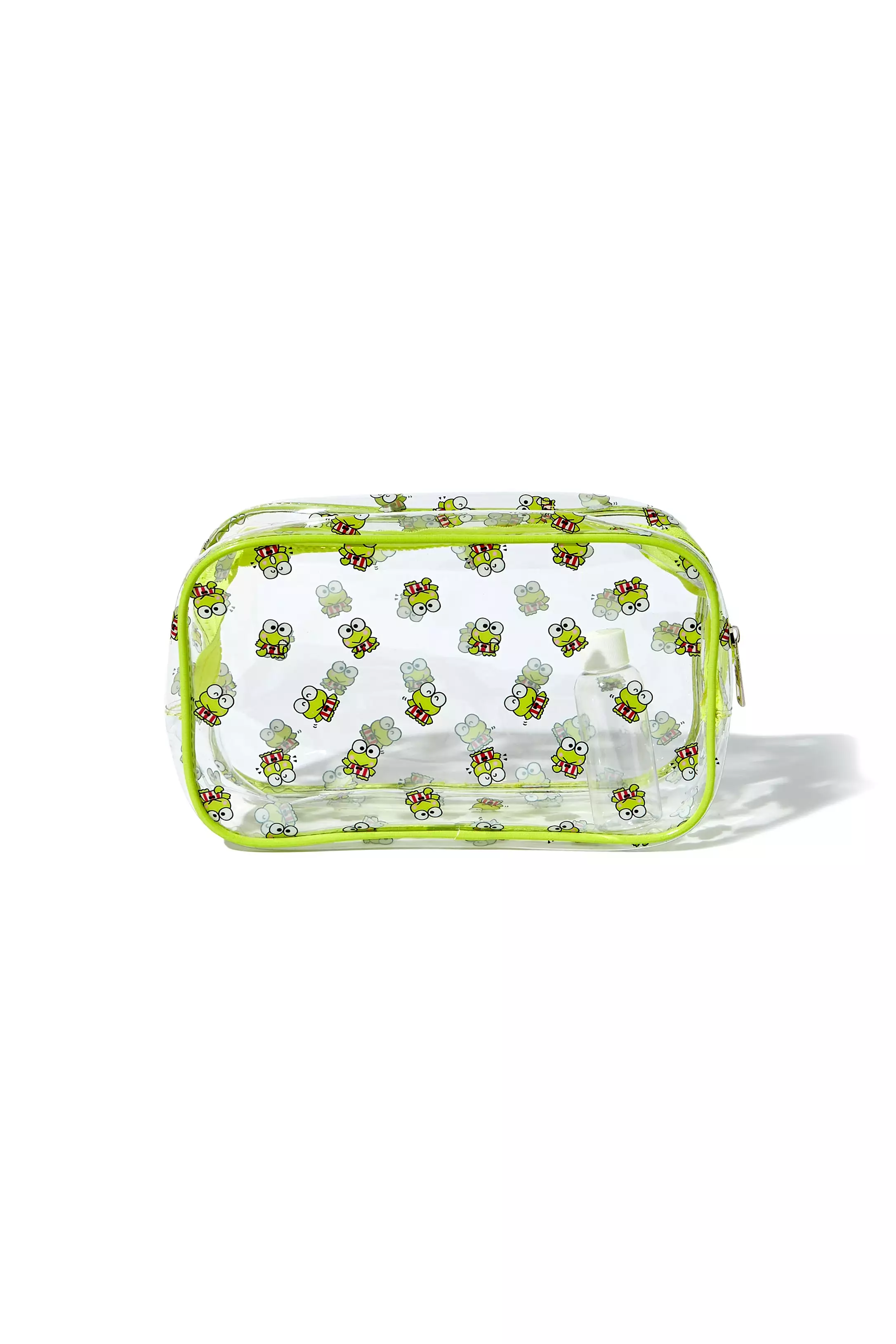 Clear Frog Print Makeup Bag