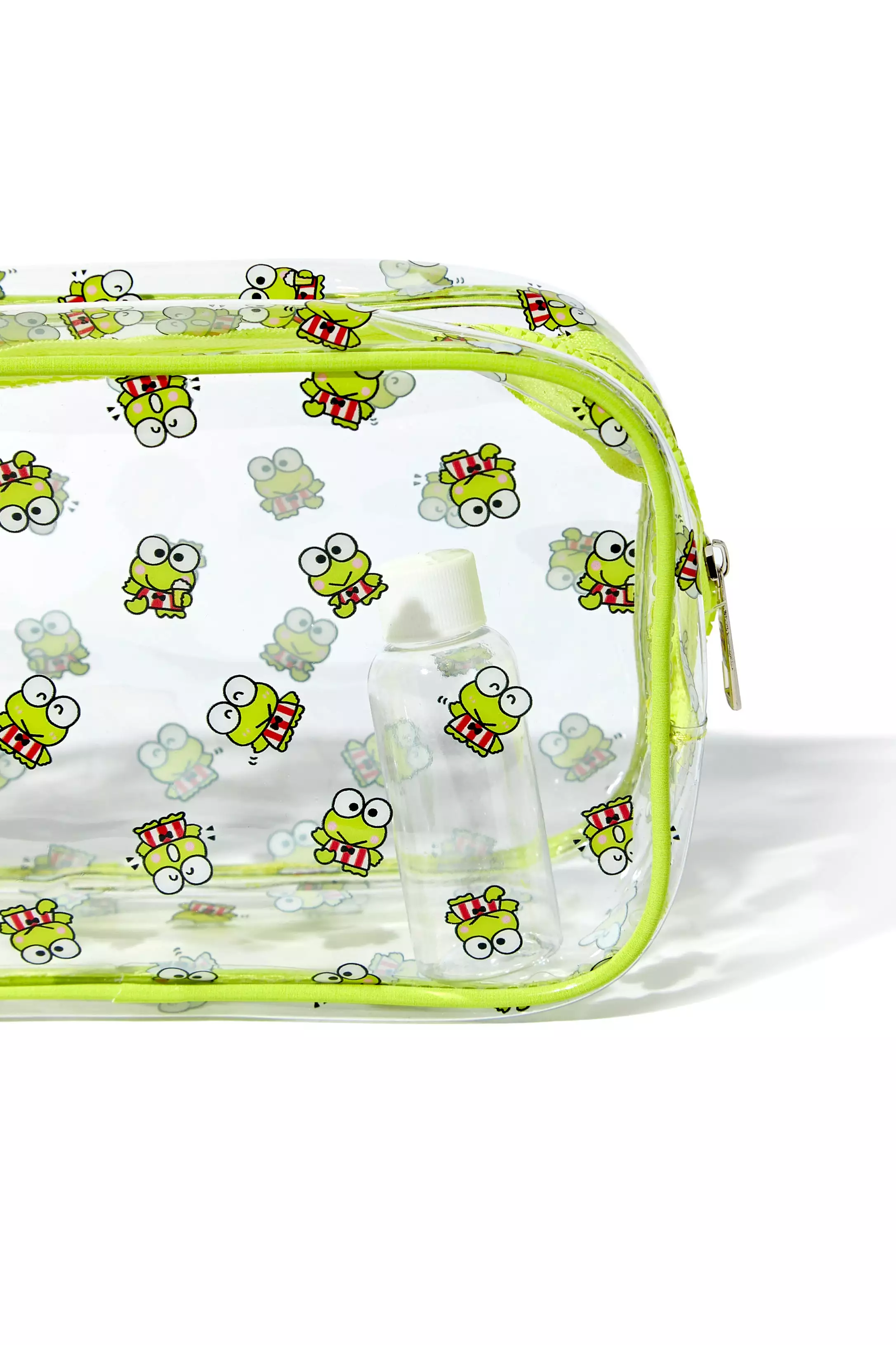 Clear Frog Print Makeup Bag