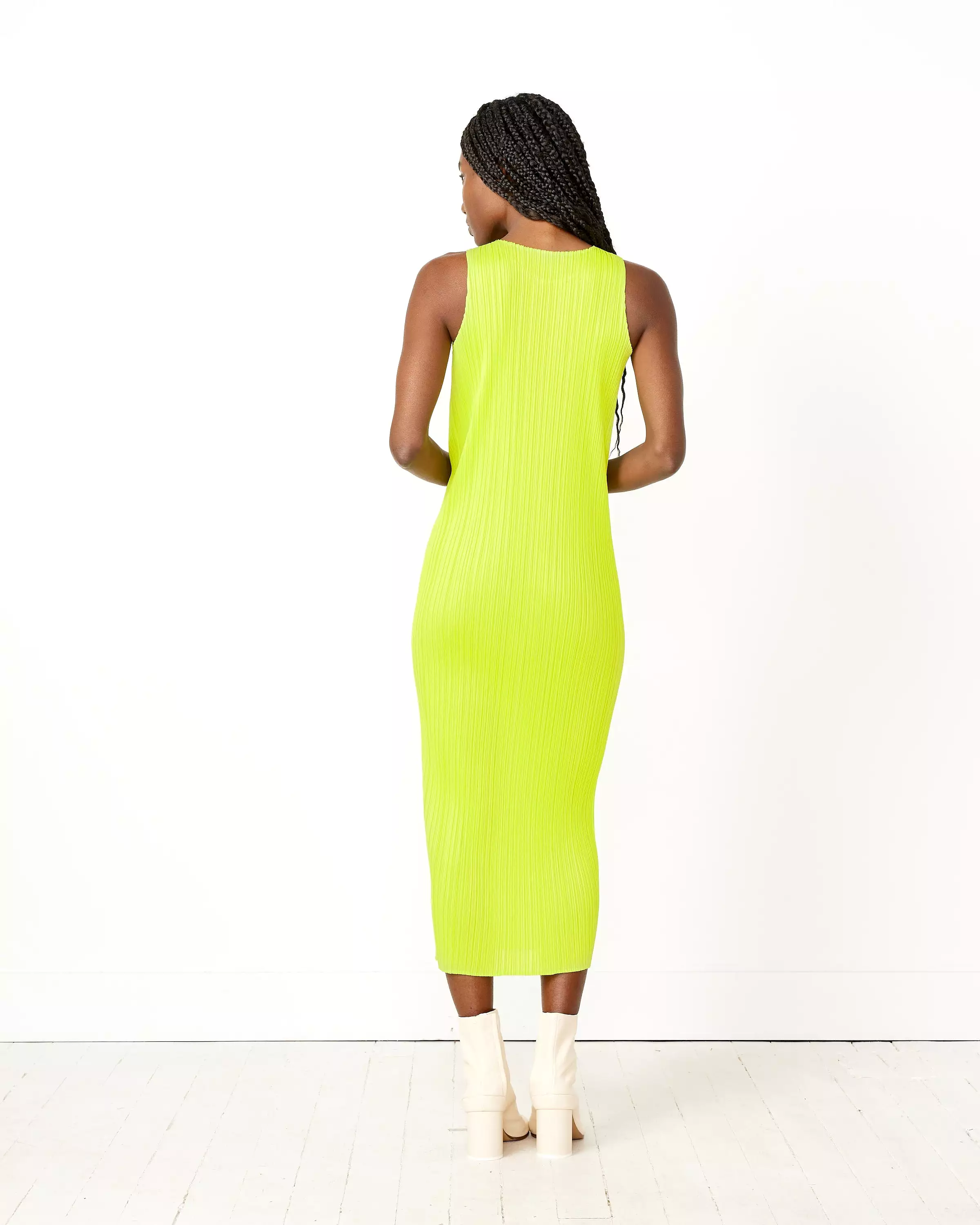 Colorful Basics 3 Dress in Yellow Green