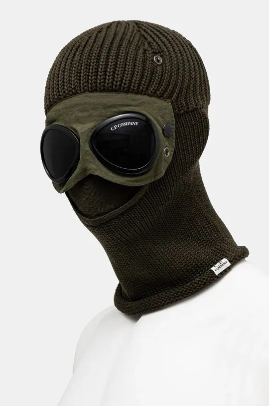 C.P. Company wool balaclava Ski Mask green color 17CMAC301A005509A