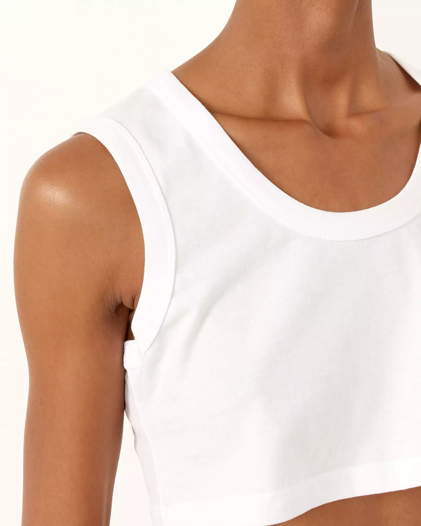 Cropped Tank Top in White