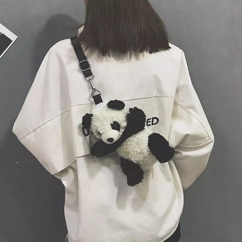 CUTE PANDA VELVET SHOULDER BAG BY00007