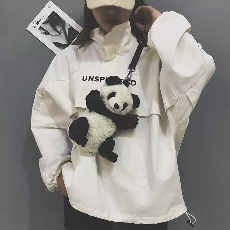 CUTE PANDA VELVET SHOULDER BAG BY00007