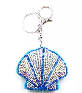 Fabucci Blue Seashell Diamante Bag Charm/Key Ring