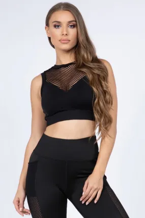 Fishnet High Neck Top