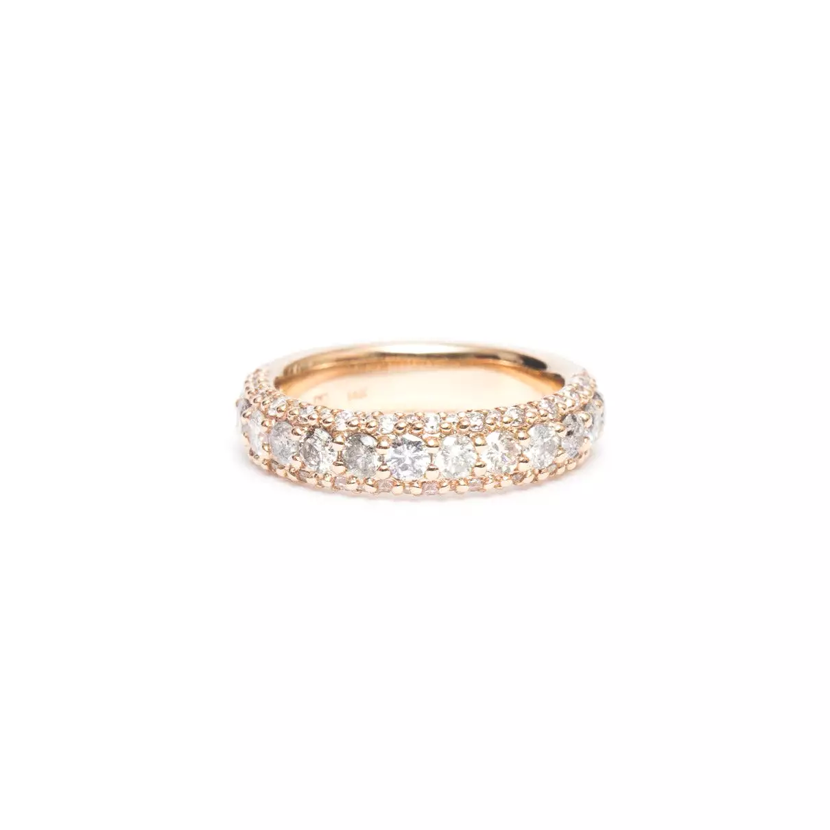 Grey Diamond Celestine Half Eternity Pavé Band