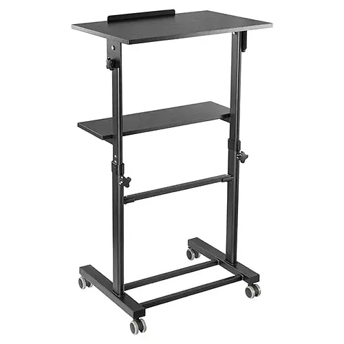 Height Adjustable Mobile Workstation With Tiltable Desktop Mount SH-WS-T01A