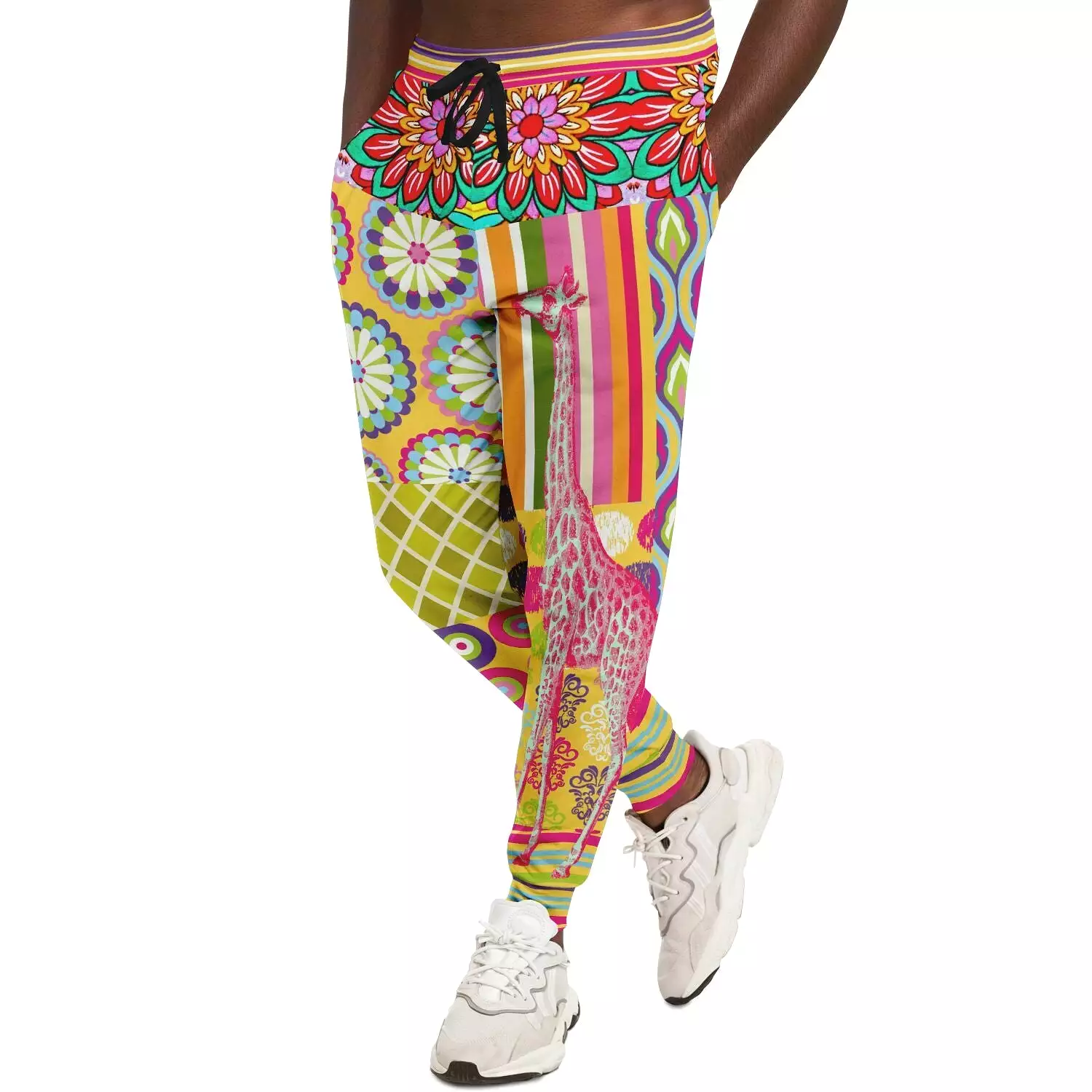 Hello Janis! Yellow Patchwork Unisex Eco-Poly Joggers