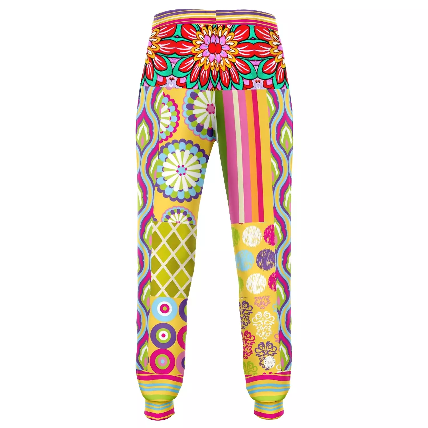 Hello Janis! Yellow Patchwork Unisex Eco-Poly Joggers