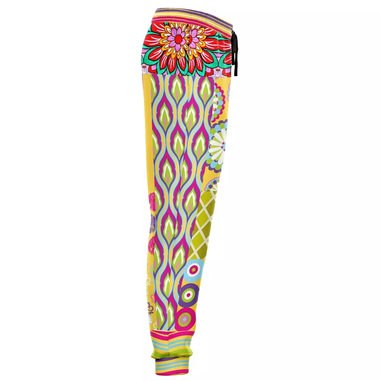 Hello Janis! Yellow Patchwork Unisex Eco-Poly Joggers