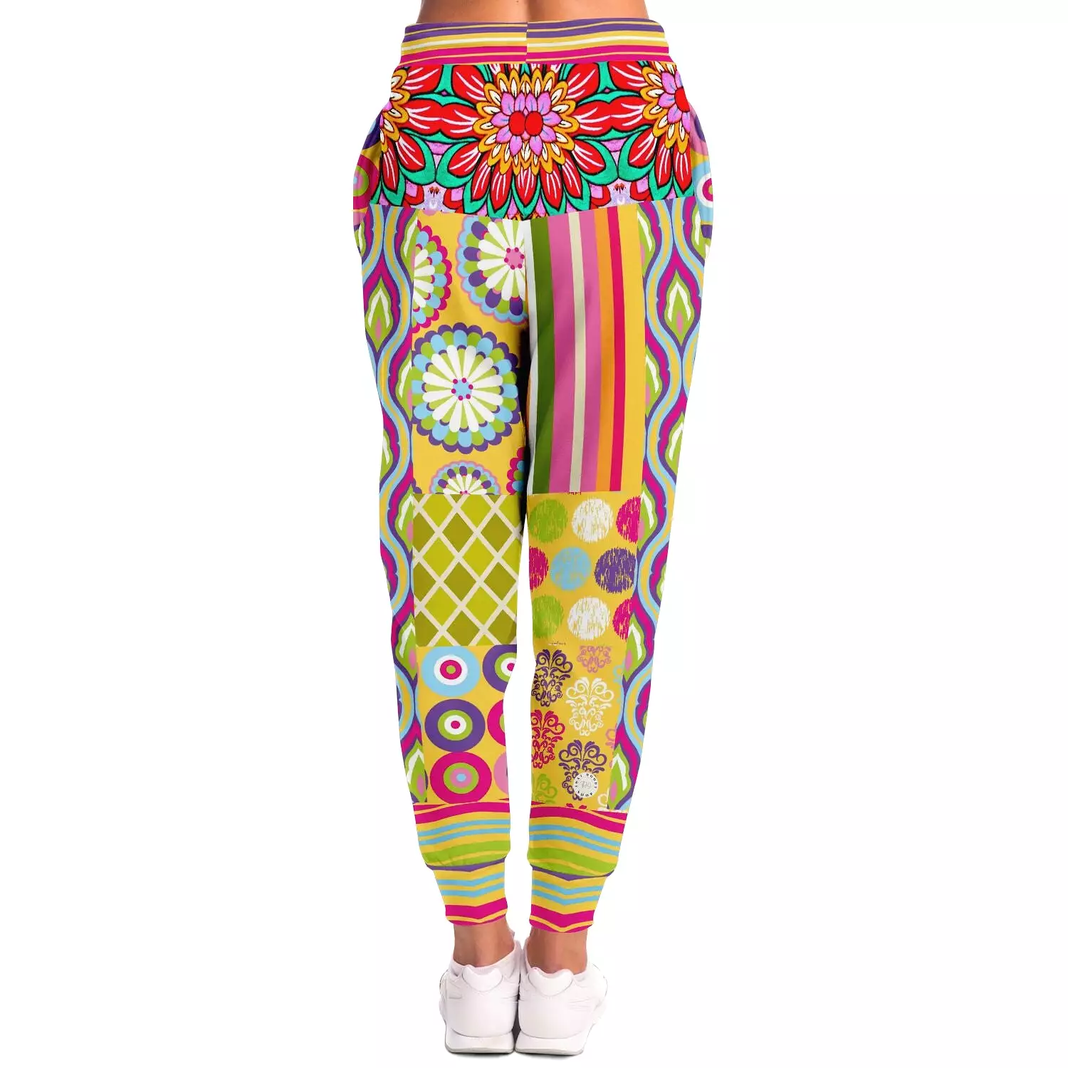 Hello Janis! Yellow Patchwork Unisex Eco-Poly Joggers