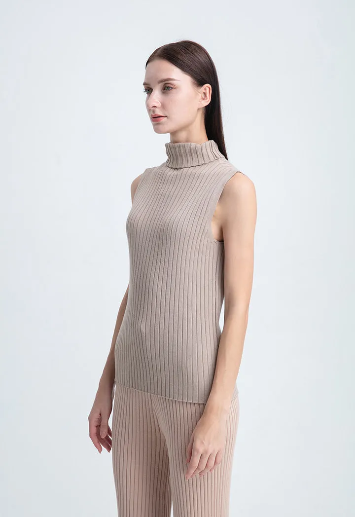 High Neck Knitted Basic Top