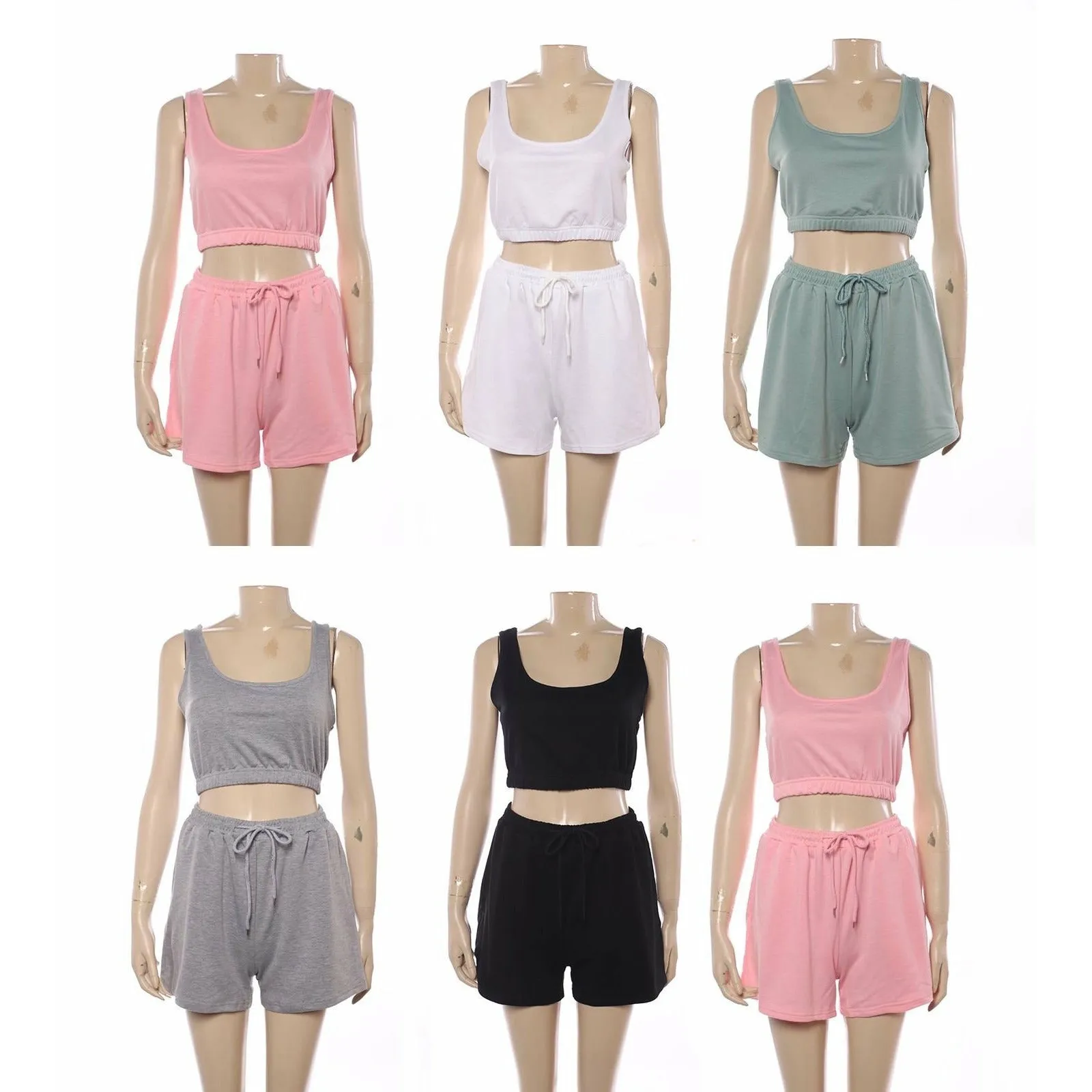 High Wasted Short & Crop Top Set