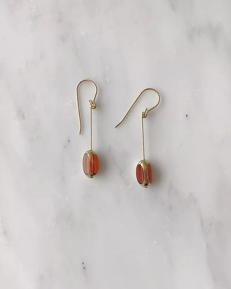 I. Ronni Kappos Jewel Orange Bean Earrings