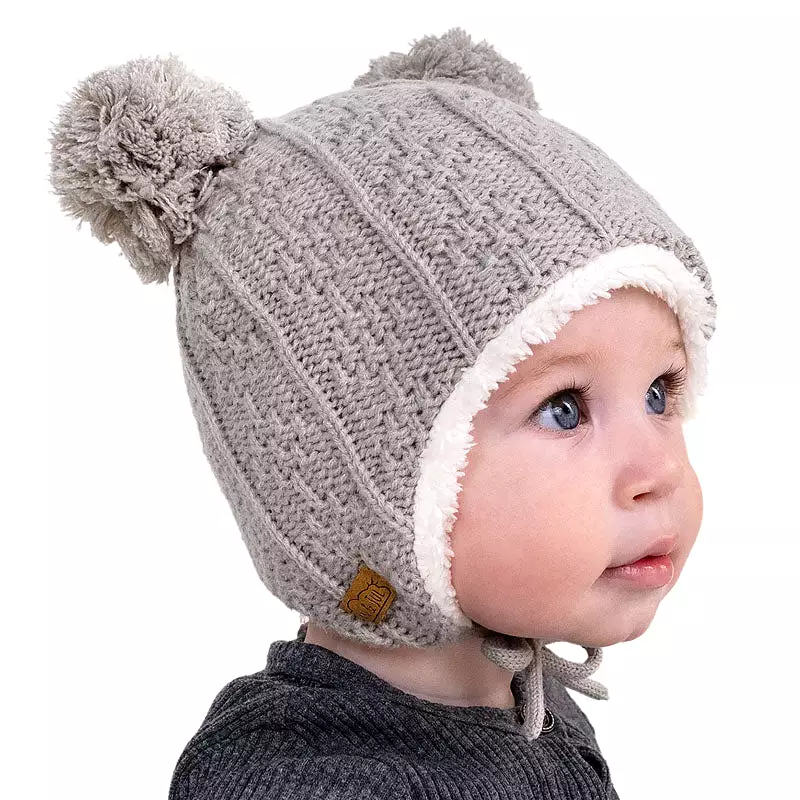 Jan & Jul Gray Bear Earflap Beanie