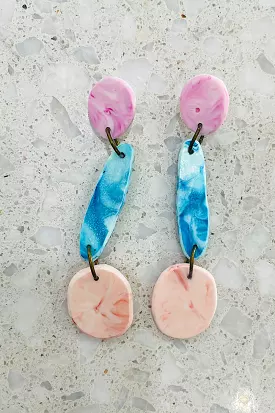 JEN EALES PEBBLES EARRINGS RASPBERRY