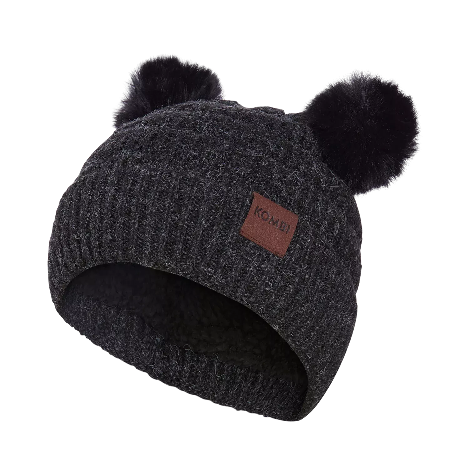 Kombi Black Cubbie Pom Pom Children's Hat