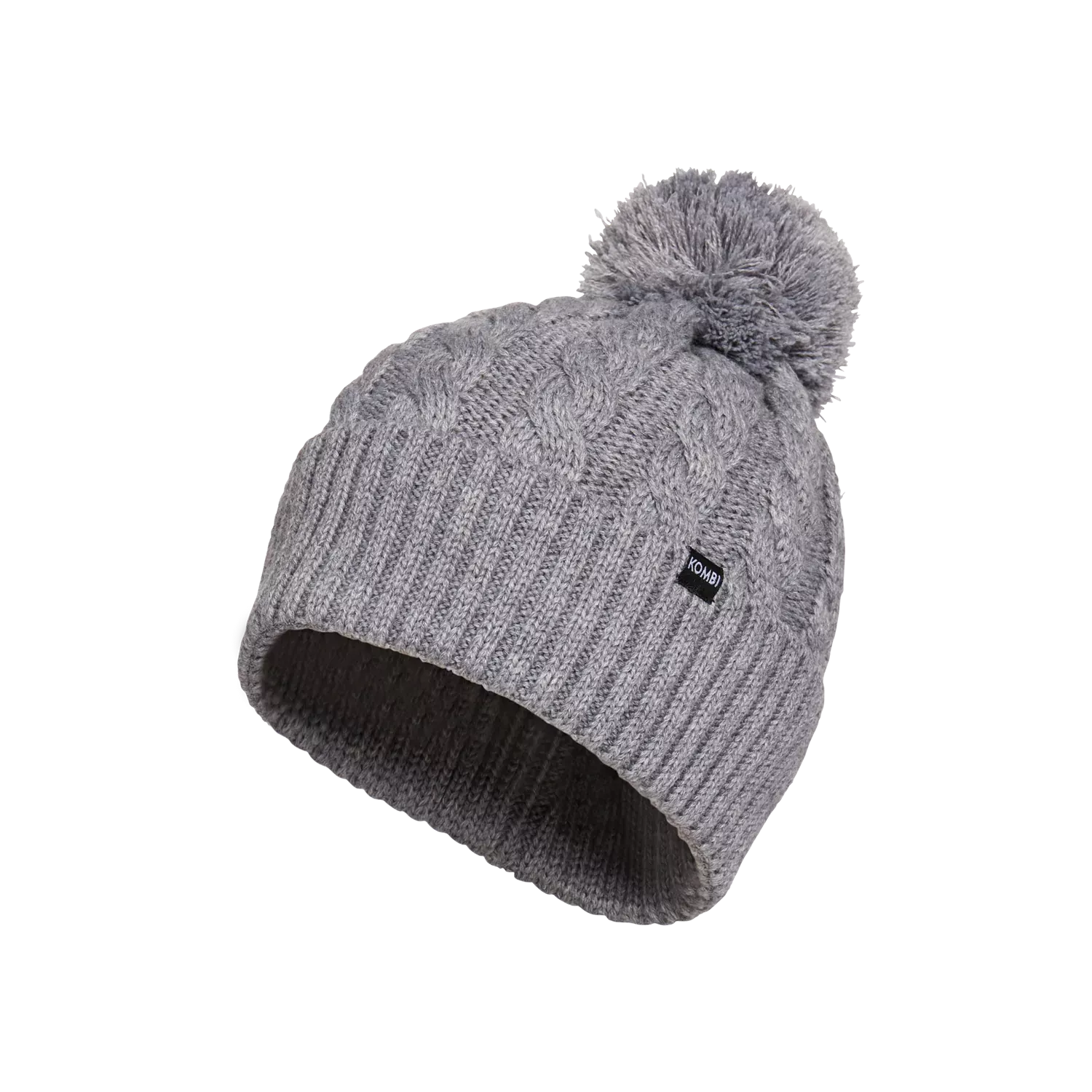 Kombi Grey Melange Braidy Merino Pom Pom Junior Hat