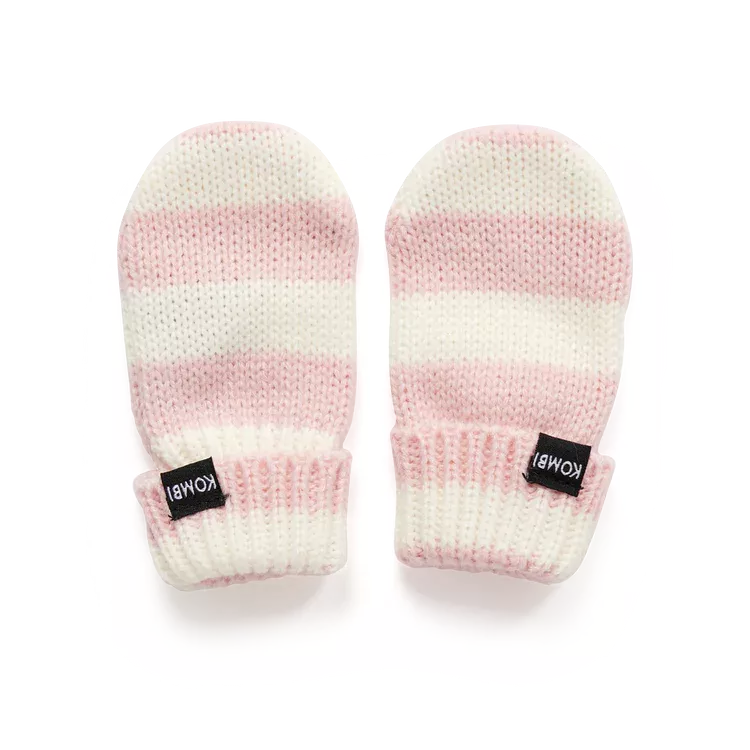 Kombi Rose Shadow Little One Infant Knit Hat and Mitten Set