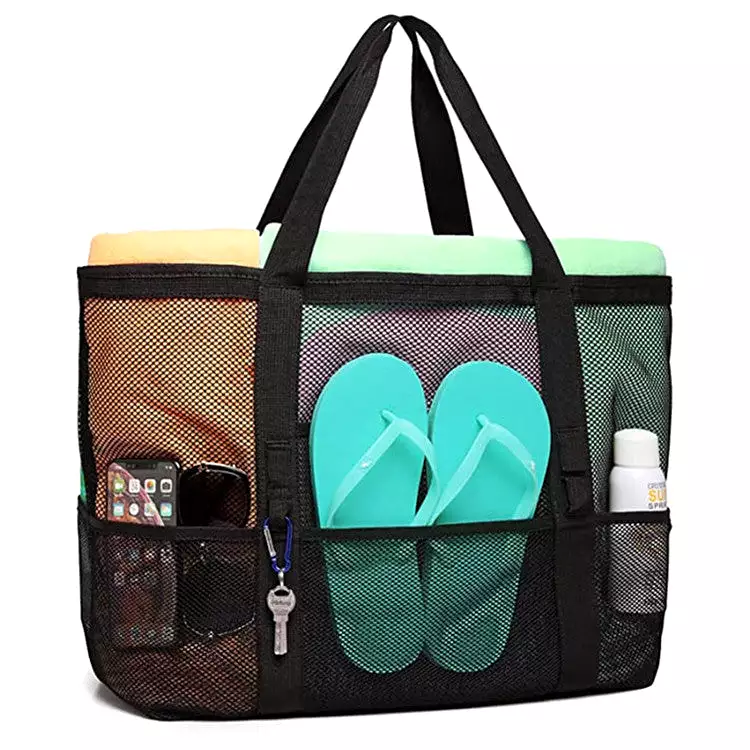 Large Oversized Mesh Beach Bag Organizer with Pockets