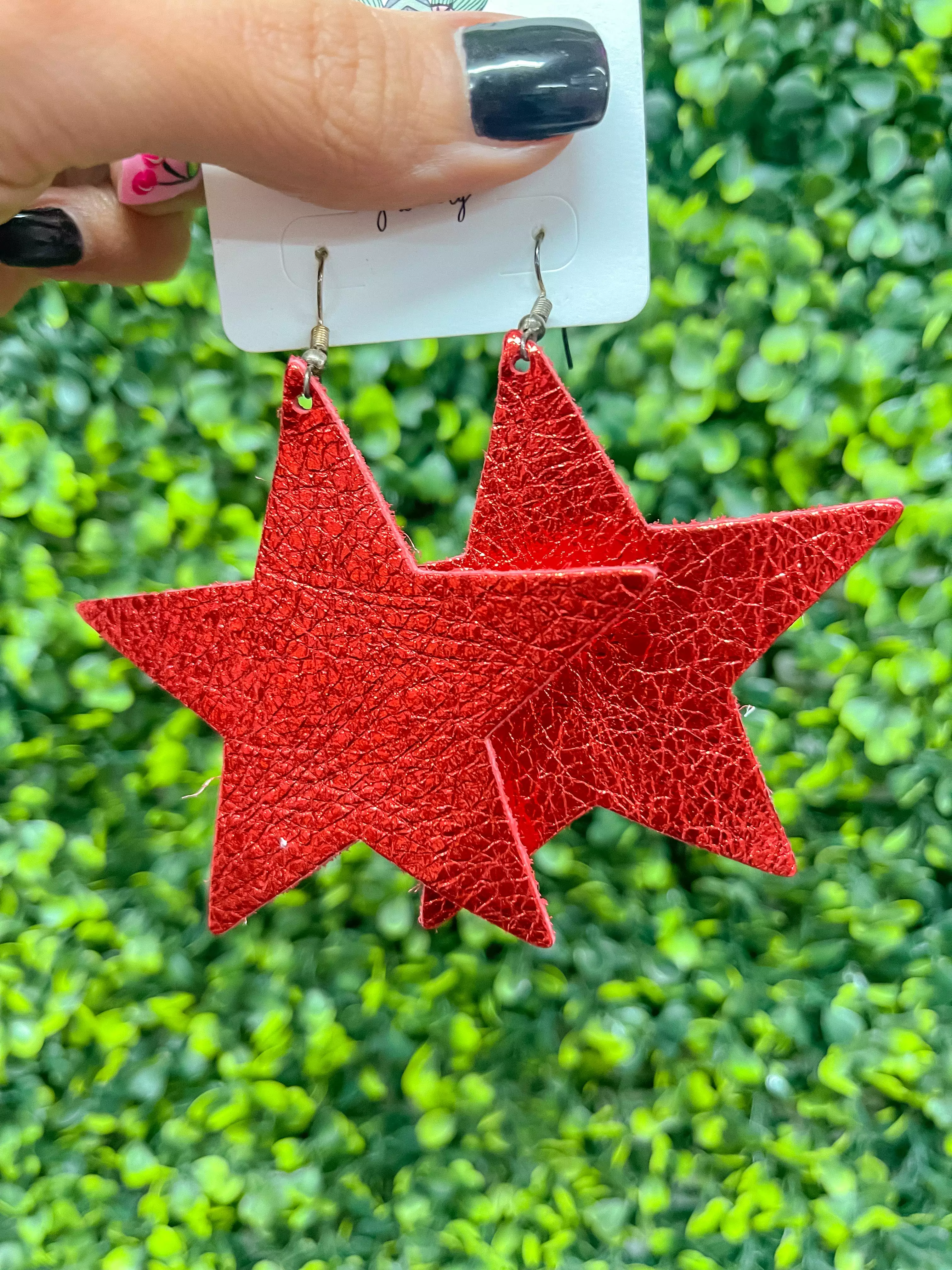 Leather Star Earrings ( 4 Colors )