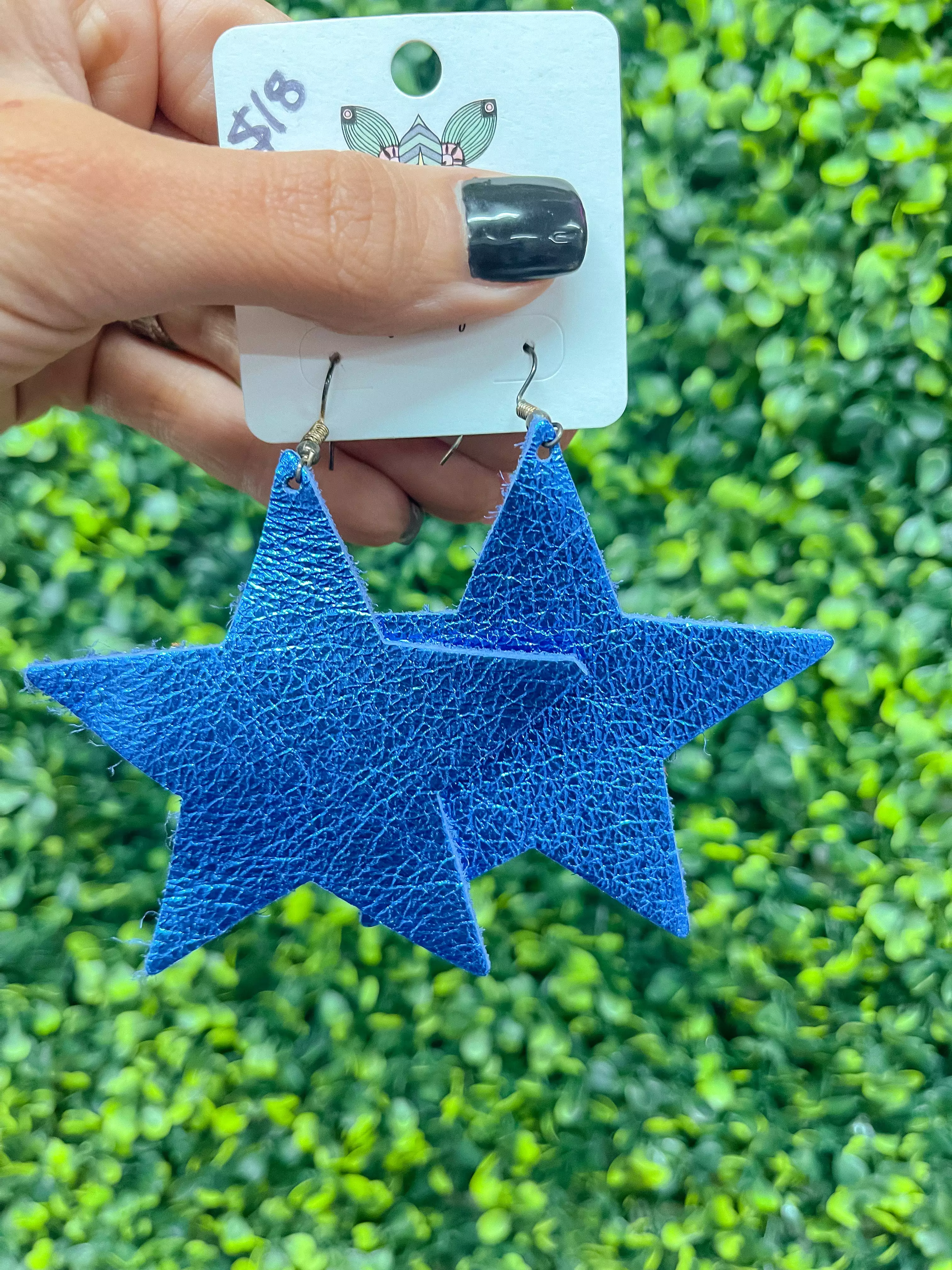 Leather Star Earrings ( 4 Colors )