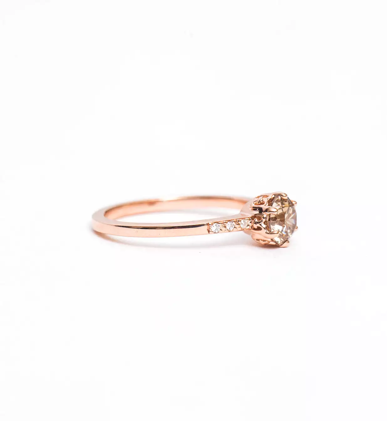 Medium Champagne Diamond Hazeline Solitaire