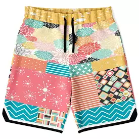 Old Miami Geo Patchwork Basketball Shorts