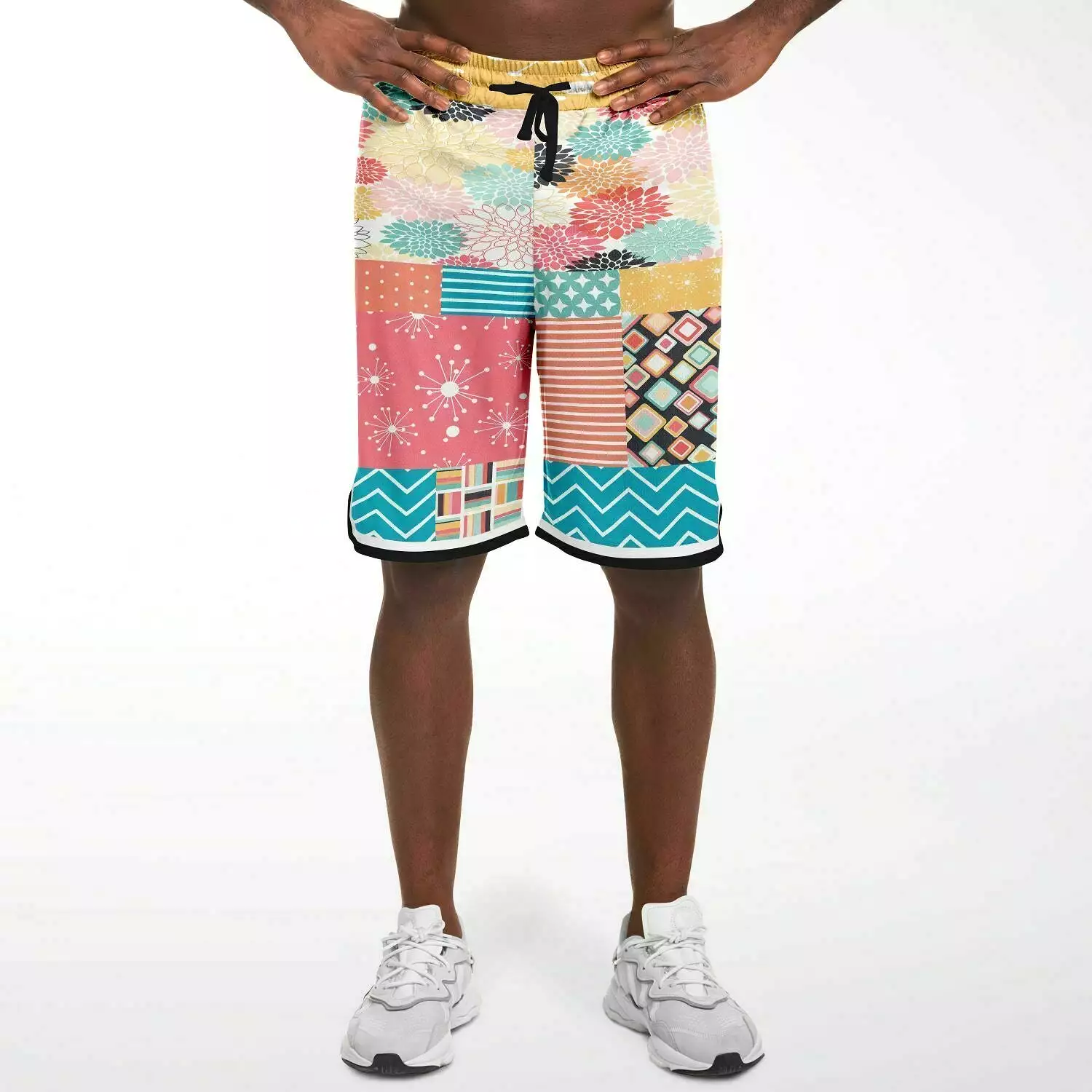 Old Miami Geo Patchwork Basketball Shorts