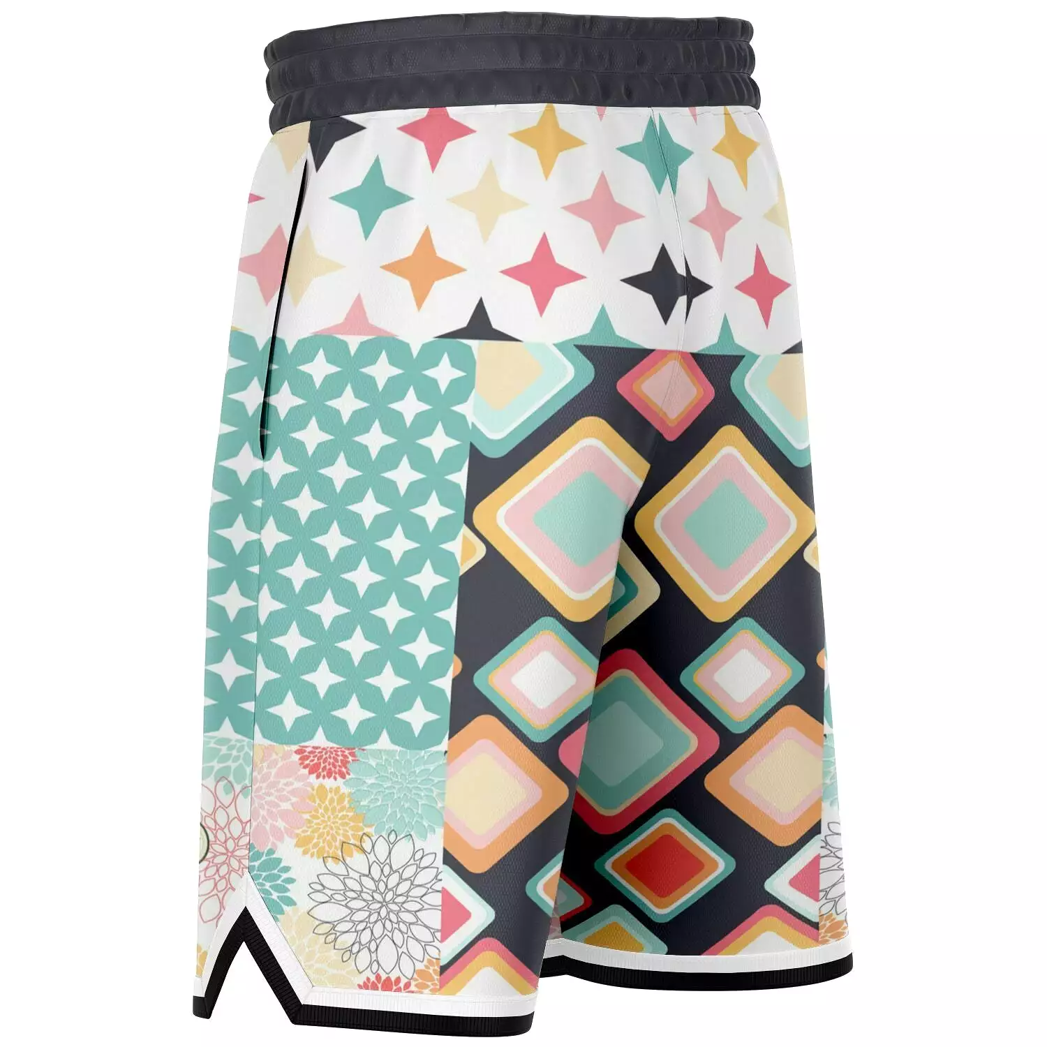 Old Miami Yellow Patchwork Basketball Shorts