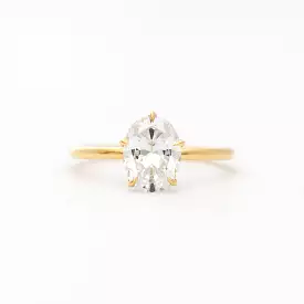 Oval Vault Five-Prong Solitaire