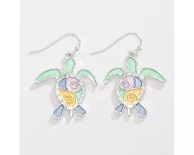 Pastel Enamel Turtle Earrings