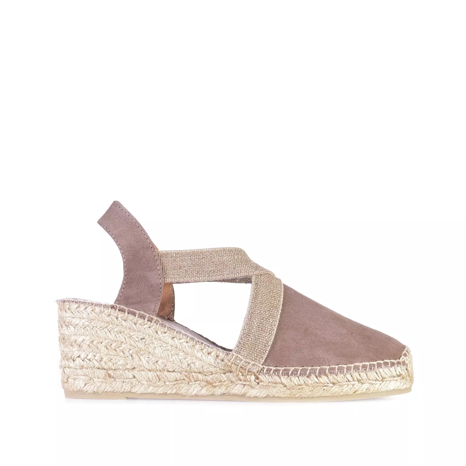 Plain Suede Leather Wedge Espadrille for Women - Tona