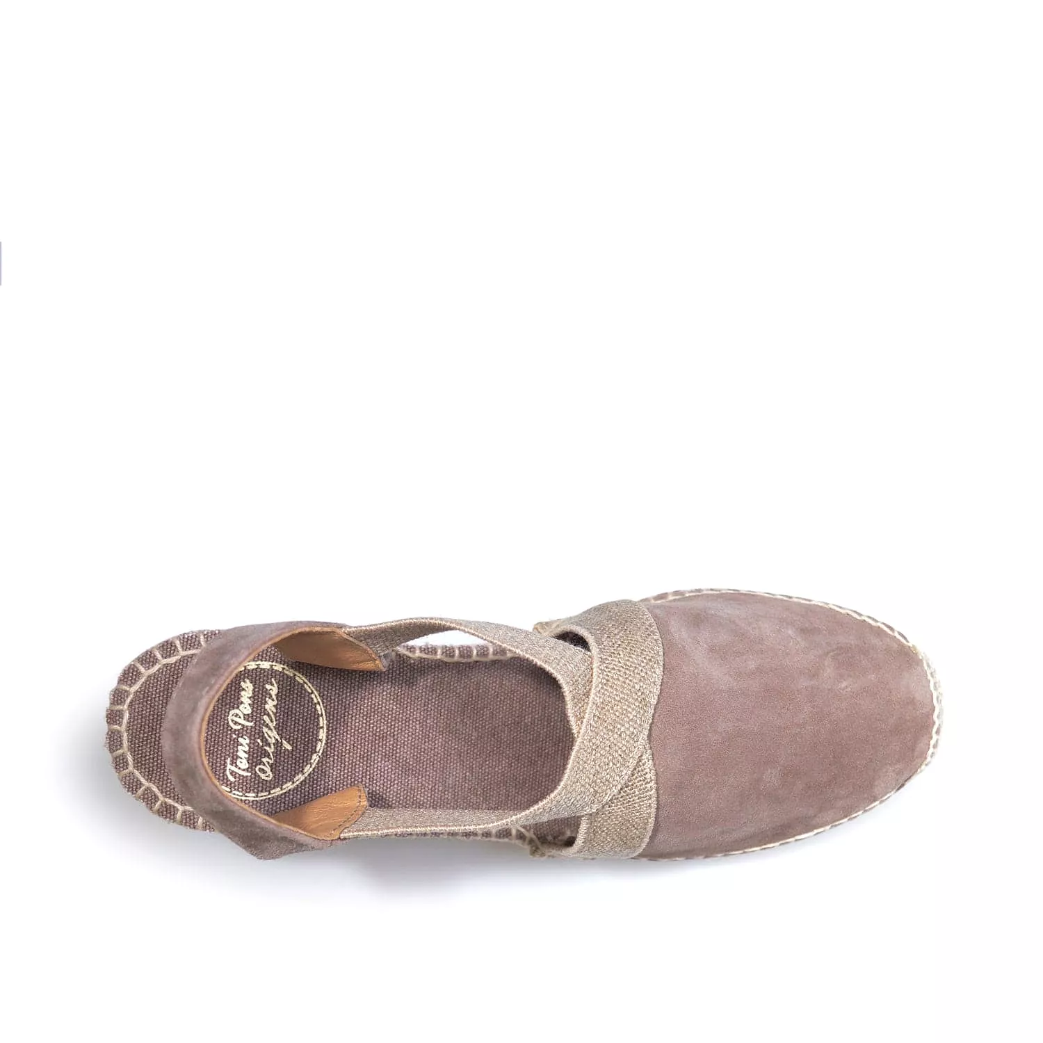 Plain Suede Leather Wedge Espadrille for Women - Tona